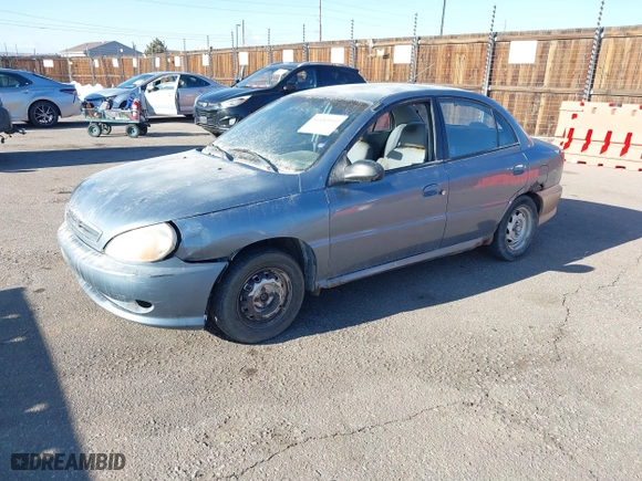 2001 Kia Rio with VIN KNADC123516046473, listed as a IAAI auction lot 41453919 with 193,582 mi miles. Bid and sale history available at carsss.com. Image 2.