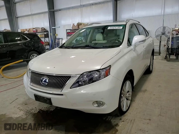 2010 Lexus RX 450h with VIN JTJBC1BAXA2401134, listed as a Copart auction lot 54424195 with 124,077 mi miles and Salvage Title. Bid and sale history available at DreamBid. Image 14.