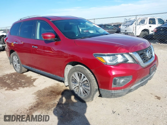 2017 Nissan Pathfinder SV with VIN 5N1DR2MMXHC650993, listed as a IAAI auction lot 41460677 with 176,033 mi miles. Bid and sale history available at carsss.com. Image 1.
