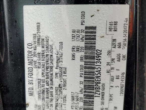 2010 Ford Mustang V6 with VIN 1ZVBP8EN5A5134902, listed as a Copart auction lot 42938615 with 92390 miles and Salvage Title. Bid and sale history available at carsss.com. Image 12.