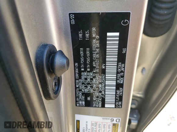 2022 Lexus GX with VIN JTJAM7BX9N5326947, listed as a Copart auction lot 45938845 with 27,524 mi miles and Salvage Title. Bid and sale history available at carsss.com. Image 15.