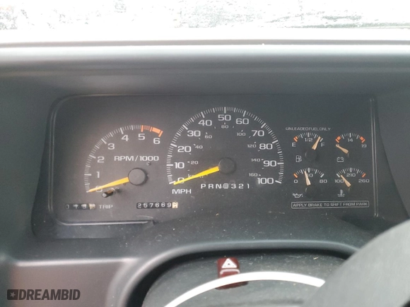 1996 Chevrolet Tahoe with VIN 1GNEK13R9TJ359434, listed as a Copart auction lot 51367105 with 257,669 mi miles and Clean Title. Bid and sale history available at carsss.com. Image 9.