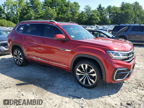 2021 Volkswagen Atlas SEL Premium R-Line with VIN 1V2FR2CA5MC537286, listed as a Copart auction lot 61811244 with 76,269 mi miles and Salvage title. Bid and sale history available at DreamBid. Image 4.