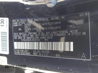 2018 Toyota Sienna SE with VIN 5TDXZ3DC9JS935123, listed as a IAAI auction lot 41955203 with 108,612 mi miles and . Bid and sale history available at DreamBid. Image 9.