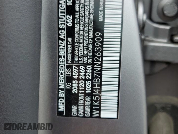 2022 Mercedes-Benz CLA 250 with VIN W1K5J4HB7NN263909, listed as a Copart auction lot 66138673 with 46,408 mi miles and . Bid and sale history available at DreamBid. Image 12.