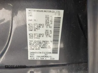 2010 Nissan Titan SE с VIN 1N6BA0ED2AN313506, выставлен на аукционе IAAI как лот 42316096 с пробегом Не указан миль и . История ставок и продаж доступна на DreamBid. Изображение 9.