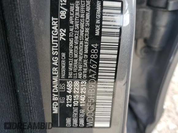 2013 Mercedes-Benz C 350 Sport with VIN WDDGF5HB9DA767884, listed as a Copart auction lot 89378275 with 107,186 mi miles and Non Repairable. Bid and sale history available at DreamBid. Image 12.