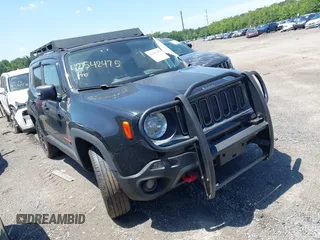 2018 Jeep Renegade Trailhawk with VIN ZACCJBCB9JPG93410, listed as a IAAI auction lot 42542475 with 150,000 mi miles and . Bid and sale history available at DreamBid. Image 1.