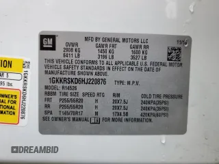 2017 GMC Acadia Limited z VIN 1GKKRSKD6HJ220876, wystawiony jako Copart lot #82830484 z przebiegiem 62 685 mil mil oraz Szkoda całkowita • Salvage title. Historia ofert i sprzedaży dostępna na DreamBid. Obrazek 15.