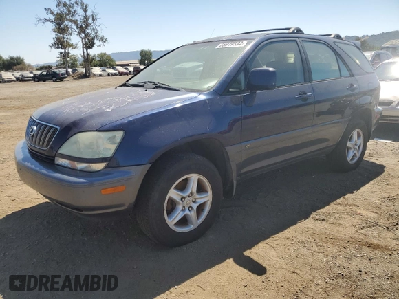 2001 Lexus RX 300 with VIN JTJHF10U910182662, listed as a Copart auction lot 68949534 with 214,931 mi miles and Clean Title. Bid and sale history available at carsss.com. Image 1.