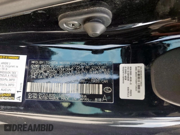 2015 Lexus RC F with VIN JTHHP5BC7F5003586, listed as a Copart auction lot 61939175 with 73,054 mi miles and Clean title. Bid and sale history available at DreamBid. Image 12.