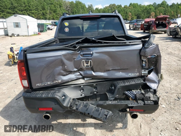 2022 Honda Ridgeline RTL-E with VIN 5FPYK3F72NB000908, listed as a Copart auction lot 65631535 with 35,796 mi miles and Salvage title. Bid and sale history available at DreamBid. Image 6.