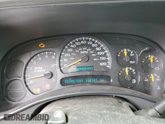 2005 Chevrolet Silverado 1500 LS z VIN 2GCEC19TX51195066, wystawiony jako Copart lot #56868765 z przebiegiem 162 105 mil mil oraz Czysty tytuł • Clean title. Historia ofert i sprzedaży dostępna na DreamBid. Obrazek 9.