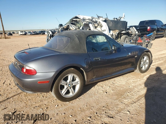 2000 BMW Z3 2.5L with VIN WBACH9341YLF92012, listed as a Copart auction lot 81674944 with 100,985 mi miles and Salvage Title. Bid and sale history available at carsss.com. Image 3.