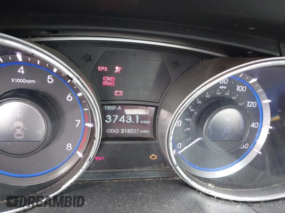 2013 Hyundai Sonata GLS with VIN 5NPEB4AC8DH748505, listed as a IAAI auction lot 42016058 with 215,227 mi miles and . Bid and sale history available at carsss.com. Image 7.