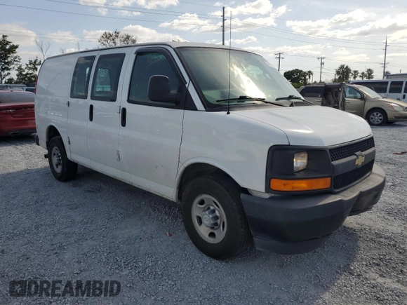 2017 Chevrolet Express Cargo with VIN 1GCWGAFF4H1352771, listed as a Copart auction lot 54472305 with 106,950 mi miles and Salvage title. Bid and sale history available at DreamBid. Image 4.