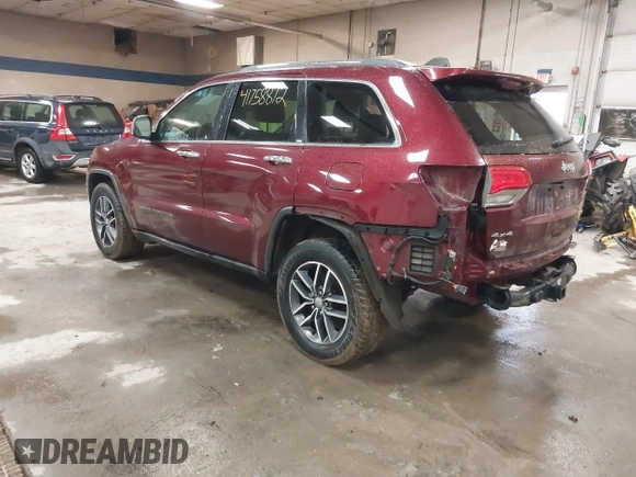 2018 Jeep Grand Cherokee Limited with VIN 1C4RJFBGXJC103685, listed as a IAAI auction lot 41758872 with 61,514 mi miles and . Bid and sale history available at DreamBid. Image 3.