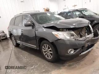 2013 Nissan Pathfinder SV with VIN 5N1AR2MM9DC608585, listed as a IAAI auction lot 42100615 with 155,025 mi miles and . Bid and sale history available at DreamBid. Image 1.