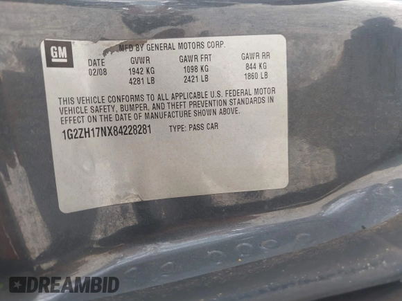 2008 Pontiac G6 GT с VIN 1G2ZH17NX84228281, выставлен на аукционе IAAI как лот 42419626 с пробегом 195 037 миль миль и . История ставок и продаж доступна на DreamBid. Изображение 9.