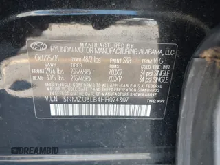2017 Hyundai Santa Fe 2.4L z VIN 5NMZU3LB4HH024307, wystawiony jako IAAI lot #42147423 z przebiegiem 72 504 mil mil oraz . Historia ofert i sprzedaży dostępna na DreamBid. Obrazek 9.