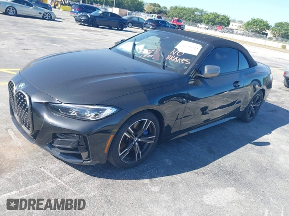 2023 BMW 4 Series M440i with VIN WBA53AT08PCL58435, listed as a IAAI auction lot 41745514 with 23,161 mi miles and . Bid and sale history available at DreamBid. Image 2.
