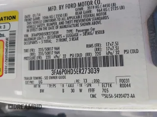 2014 Ford Fusion SE with VIN 3FA6P0HD5ER273039, listed as a IAAI auction lot 42221553 with 82,755 mi miles and . Bid and sale history available at DreamBid. Image 9.