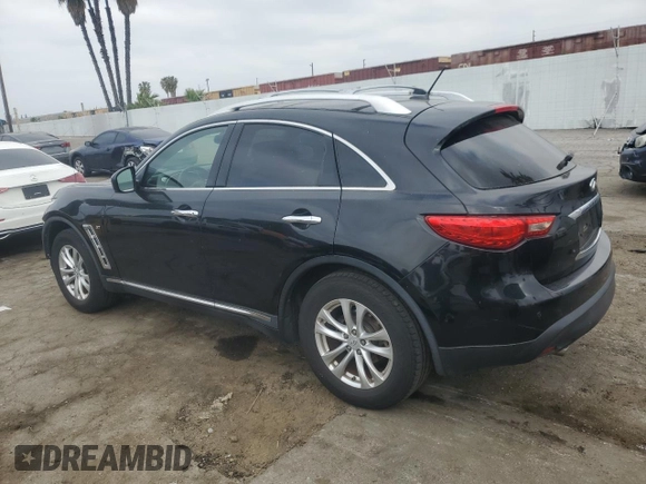 2014 Infiniti QX70 with VIN JN8CS1MW0EM412578, listed as a Copart auction lot 49091955 with 157,580 mi miles and Salvage title. Bid and sale history available at DreamBid. Image 2.