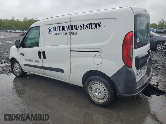 2016 Ram ProMaster City Cargo Tradesman with VIN ZFBERFAT7G6B11181, listed as a Copart auction lot 55583905 with 276,858 mi miles and Salvage Title. Bid and sale history available at DreamBid. Image 2.