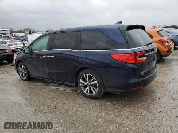 2023 Honda Odyssey Touring with VIN 5FNRL6H85PB059486, listed as a Copart auction lot 49822555 with 20,741 mi miles and Salvage Title. Bid and sale history available at DreamBid. Image 2.