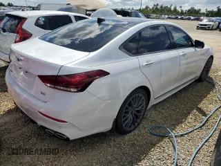 2019 Genesis G80 3.3T Sport with VIN KMTFN4JB4KU326352, listed as a Copart auction lot 74028734 with 0 mi miles and Salvage Title. Bid and sale history available at carsss.com. Image 3.