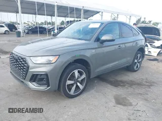 2023 Audi Q5 Sportback S line Premium Plus with VIN WA15AAFY2P2186641, listed as a IAAI auction lot 42111269 with 33,705 mi miles and . Bid and sale history available at DreamBid. Image 2.