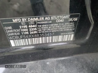 2008 Mercedes-Benz E-Class Luxury 3.5L with VIN WDBUF56XX8B353457, listed as a Copart auction lot 48883415 with 85,326 mi miles and Salvage Title. Bid and sale history available at carsss.com. Image 12.