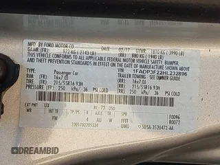 2017 Ford Focus SE with VIN 1FADP3F22HL232896, listed as a IAAI auction lot 42750724 with 132,265 mi miles and . Bid and sale history available at DreamBid. Image 9.