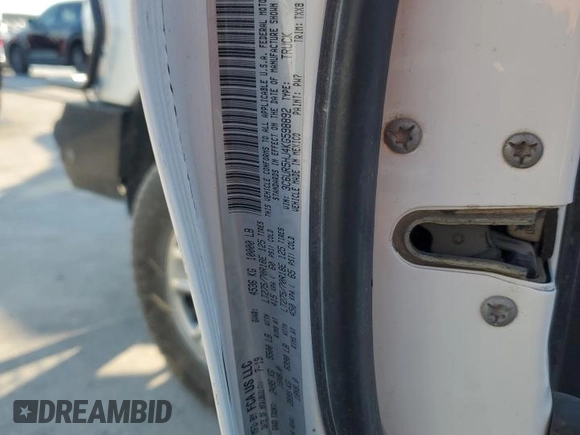 2019 Ram 2500 Tradesman with VIN 3C6UR5HJ4KG598892, listed as a Copart auction lot 72226384 with 75,723 mi miles and Salvage title. Bid and sale history available at DreamBid. Image 12.