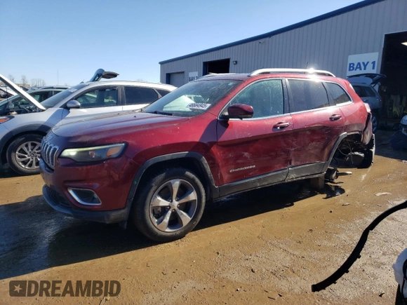 2019 Jeep Cherokee Limited with VIN 1C4PJMDX8KD309317, listed as a Copart auction lot 46684945 with 153,380 mi miles and Salvage Title. Bid and sale history available at carsss.com. Image 1.