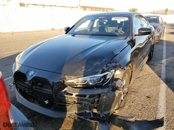 2024 BMW i4 xDrive40 with VIN WBY83FB01RFT07809, listed as a Copart auction lot 79956674 with NaN miles and Salvage Title. Bid and sale history available at carsss.com. Image 5.