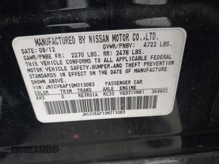 2013 Infiniti G37 Journey with VIN JN1CV6AP1DM713083, listed as a IAAI auction lot 41814476 with Not Provided miles and . Bid and sale history available at DreamBid. Image 9.