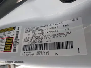 2018 Toyota Tundra SR5 z VIN 5TFDW5F16JX776543, wystawiony jako IAAI lot #40874026 z przebiegiem 59 636 mil mil oraz . Historia ofert i sprzedaży dostępna na DreamBid. Obrazek 9.