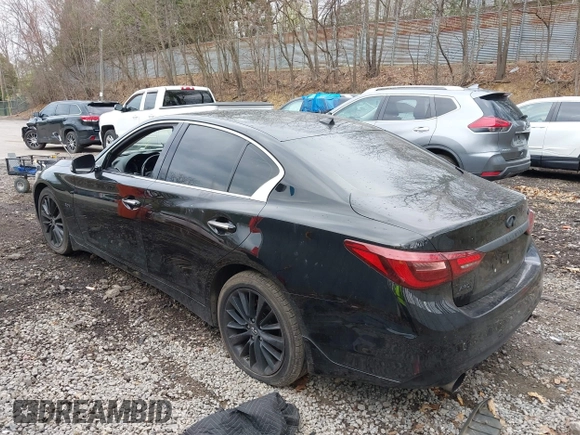 2018 Infiniti Q50 3.0t LUXE with VIN JN1EV7AR8JM442468, listed as a IAAI auction lot 42071717 with 107,484 mi miles. Bid and sale history available at carsss.com. Image 3.