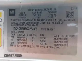 2016 Chevrolet Silverado 1500 Work Truck with VIN 1GCNCNEH6GZ262829, listed as a IAAI auction lot 41375026 with 173,681 mi miles. Bid and sale history available at carsss.com. Image 9.