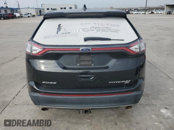 2015 Ford Edge Titanium with VIN 2FMPK4K87FBB15331, listed as a Copart auction lot 44186195 with 0 mi miles and Salvage Title. Bid and sale history available at carsss.com. Image 6.