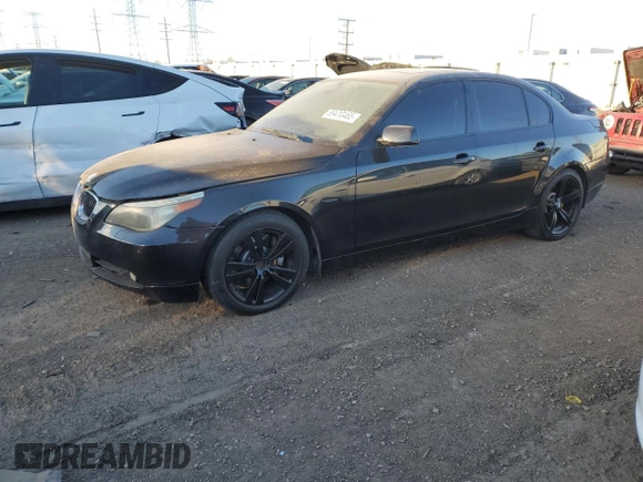 2005 BMW 5 Series 545i with VIN WBANB33515CN66325, listed as a Copart auction lot 89410465 with 155,240 mi miles and Clean Title. Bid and sale history available at carsss.com. Image 1.