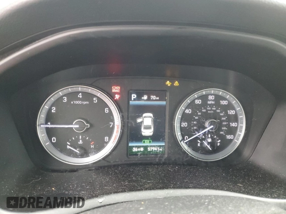 2018 Hyundai Sonata SEL with VIN 5NPE34AF1JH663556, listed as a Copart auction lot 45121305 with 57,941 mi miles and Salvage Title. Bid and sale history available at DreamBid. Image 9.