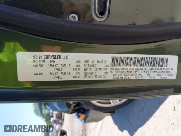 2008 Jeep Patriot Limited with VIN 1J8FT48W38D708743, listed as a IAAI auction lot 42665046 with 71,176 mi miles and . Bid and sale history available at DreamBid. Image 9.