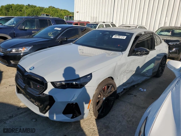 2024 BMW i5 M60 with VIN WBY43FK06RCR11498, listed as a Copart auction lot 66786124 with NaN miles and Salvage Title. Bid and sale history available at carsss.com. Image 1.