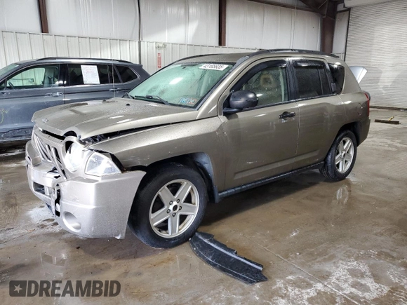 2007 Jeep Compass Sport with VIN 1J8FT47W27D119313, listed as a Copart auction lot 43165635 with 73,267 mi miles and Salvage Title. Bid and sale history available at carsss.com. Image 1.