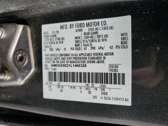 2020 Ford Transit Connect XL z VIN NM0GS9E21L1466328, wystawiony jako Copart lot #48667675 z przebiegiem 83 639 mil mil oraz Szkoda całkowita • Salvage title. Historia ofert i sprzedaży dostępna na DreamBid. Obrazek 13.