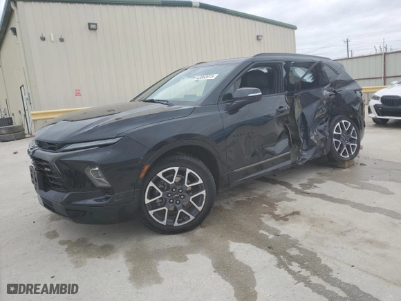 2023 Chevrolet Blazer RS with VIN 3GNKBERS7PS108730, listed as a Copart auction lot 43063915 with 37,700 mi miles and Salvage Title. Bid and sale history available at carsss.com. Image 1.