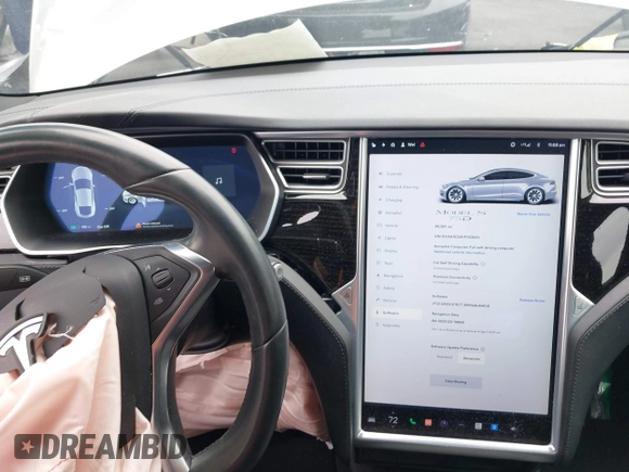 2017 Tesla Model S 100D with VIN 5YJSA1E24HF193563, listed as a IAAI auction lot 42120120 with 60,391 mi miles and . Bid and sale history available at DreamBid. Image 19.