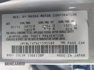 2012 Mazda Mazda3 i Touring with VIN JM1BL1V76C1595589, listed as a IAAI auction lot 42047555 with 139,427 mi miles. Bid and sale history available at carsss.com. Image 9.
